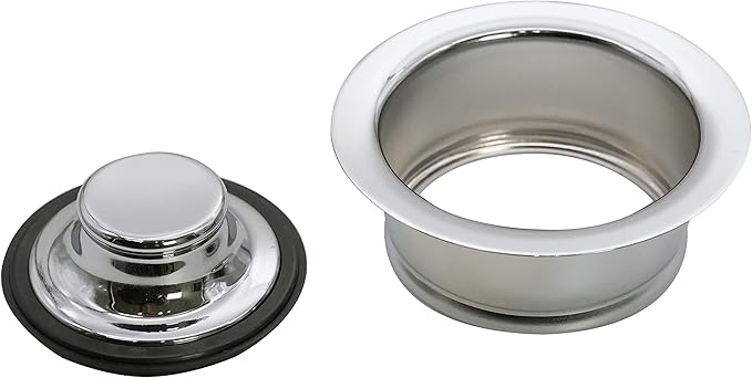 Westbrass D2165-05 Post Style Large Kitchen Basket Strainer with Waste Disposal Flange and Stopper, Polished Nickel
