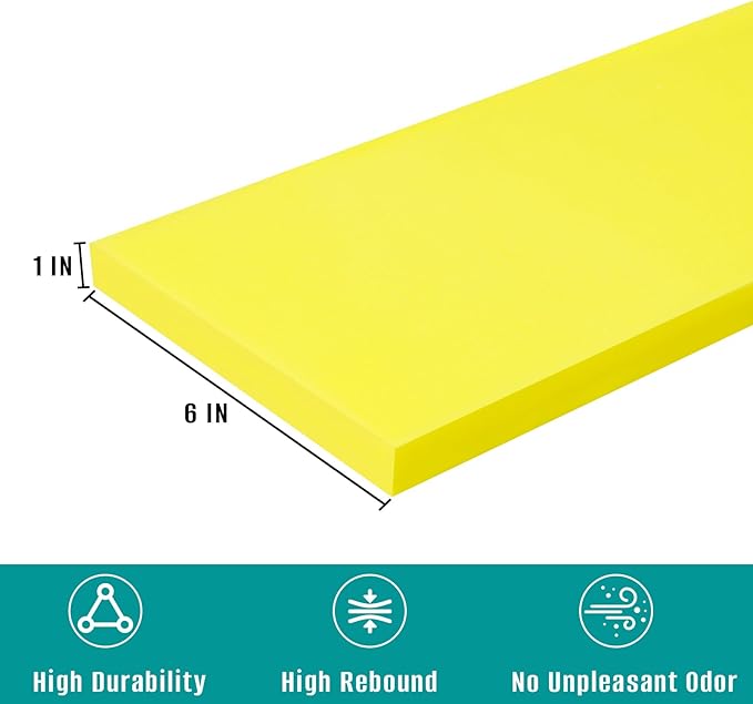 Bed Gap Filler, High Density Foam Mattress Extender for Headboard/Wall Gaps,2-Meter Extra Long Cut-to-Fit Yellow Foam Sponge Strip (78''x6''x1'')