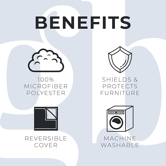 Reversible Chair Cover - Washable Slipcover Furniture Protector with Elastic Straps - Furniture Cover for Dogs, Kids, and Pets - Quilted & Stitched Detail (Chair, Sage Green / Light Gray)