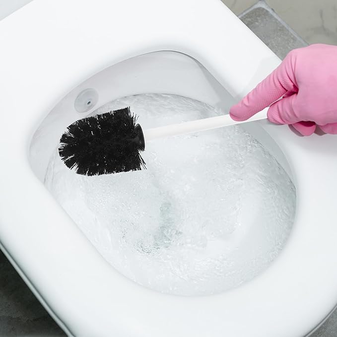 10pcs Replaceable Stainless Steel Toilet Brush Heads, Commercial Toilet Scrubber Refill with Stiff Bristles for Deep Bathroom Cleaning, Black 75x100mm Replacement Bowl Brush Heads