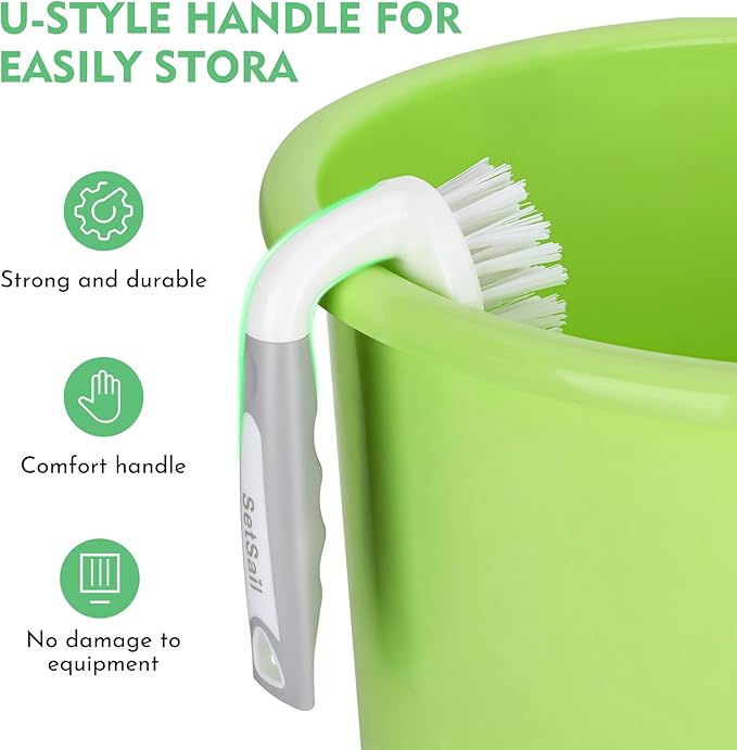 SetSail Toilet Brush and Plunger Set, Toilet Plungers for Bathroom Heavy Duty Toilet Bowl Brush and Holder+2 Pack Heavy-Duty Scrub Brushes with Stiff Bristles Cleaning Brush for Bathroom,Tub