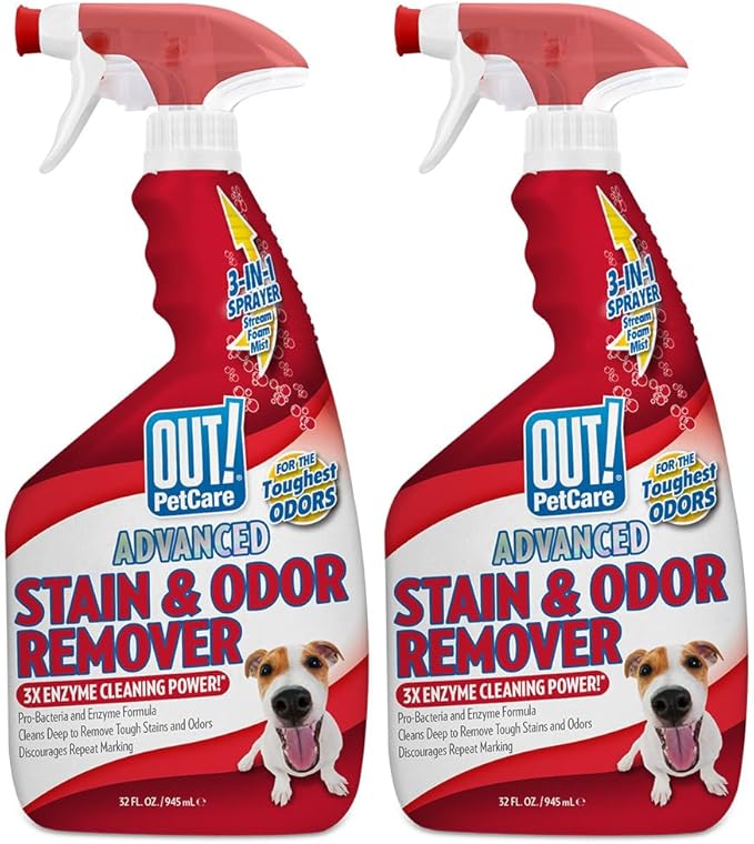 Pet Odor & Stain Remover Spray, Natural Scent, 32oz (2-Pack)
