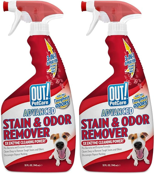Pet Odor & Stain Remover Spray, Natural Scent, 32oz (2-Pack)