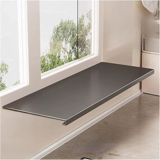 AWSAD Window Sill Extender 24x10in Countertop Extension Board with Magnetic Base Carbon Steel Ledge Plant Shelf for Kitchen, Bathroom (Black, 23.6x9.8in)