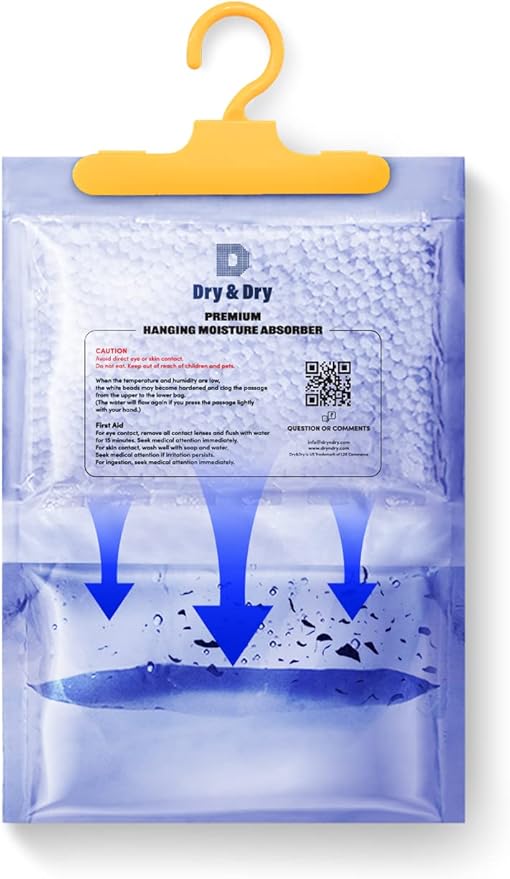 Dry & Dry 15 Packs [Net 14 Oz/Pack] Moisture Absorbers for Home, Basement & Bedroom - Small Dehumidifiers