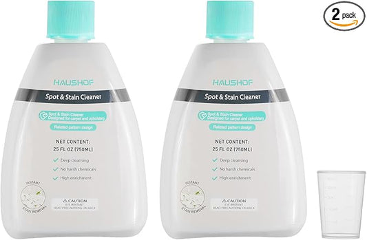HAUSHOF Spot & Stain Cleaner for Portable Carpet Spot and Upholstery Cleaner, 2-Pack, 25 Fl Oz