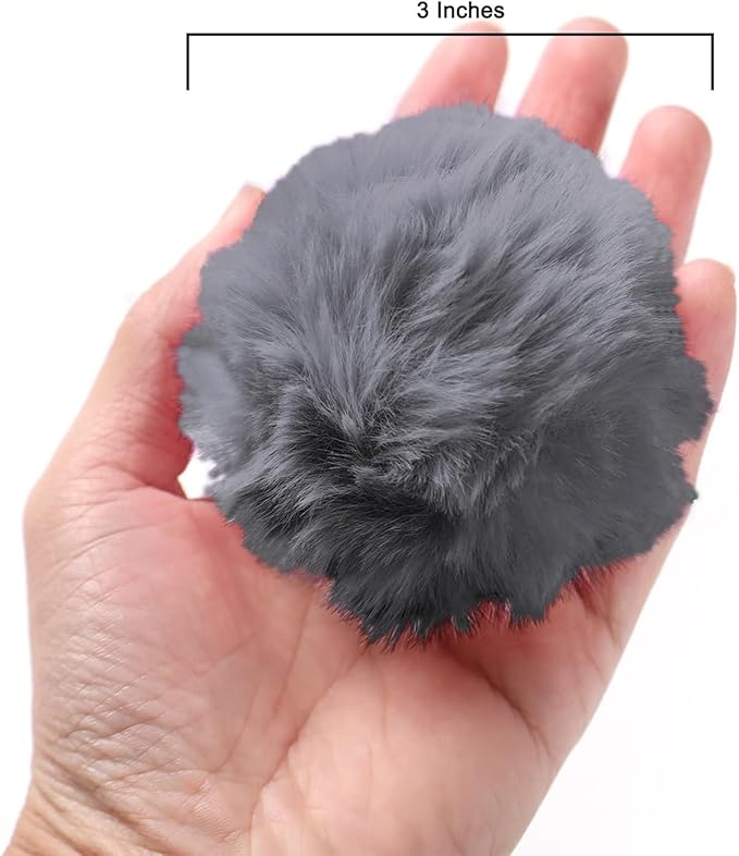 Craft Pom Pom Balls, Large Costume Accessory for Arts and DIY Creative Crafts Decorations, Grey, 3 Inches, 20 Pieces
