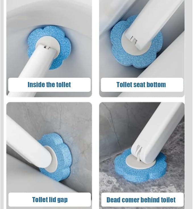 2026 New Disposable Toilet Brush, Disposable Toilet Cleaning System, Ocean/Lemon/Lavender 3 Aromatherapy, Includes Disposable Cleaning Stick, Storage Box and Scented Refill Tabs (White-Ocean*18)
