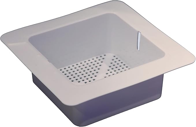 Drain Savior - 11.75-Inch Square Flanged Plastic Floor Drain Strainer with 3/16" Holes, Square Sink Drain Basket for Restaurants, Homes, Commercial Sink Strainer
