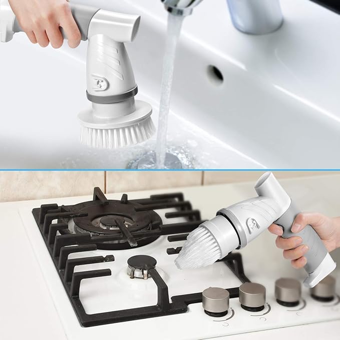 iezfix Portable Electric Spin Scrubber X01 and Cleaning Brush Attachments