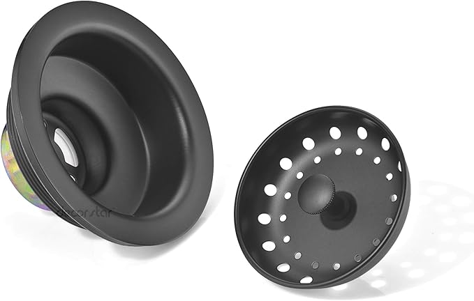KD-001-M 3 1/2" Drop-In Kitchen/Bar Sink Basket Strainer, Matte Black