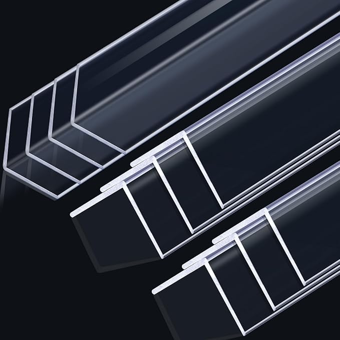 Sasylvia 10 Pcs Wall Corner Protector Guards, 1-1/8 x 36 Inches, Avoid Scratching Scuffs, Vinyl Corner Trim Molding, Ease Install and Cleaning for Door Countertop Furniture Cabinet Protection(Clear)