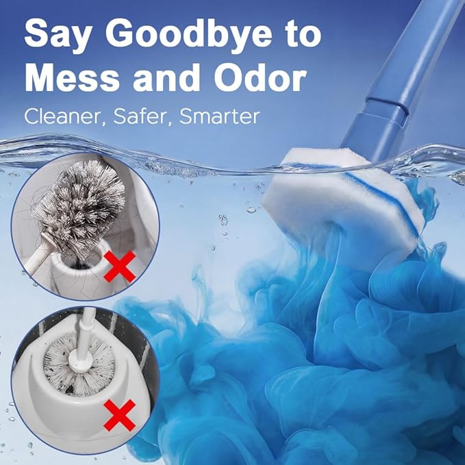 60 Count Toilet Wand Cleaner Refills for Clorox, 5X Cleaning Power Disposable Prefilled Toilet Cleaning Scrubbers, No Falling Apart, Fresh Fragrance
