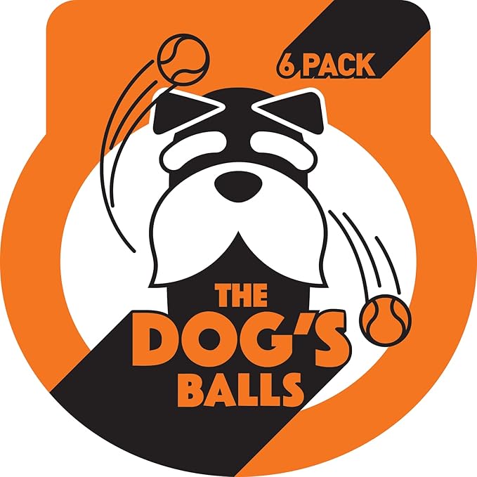 The Little Dog’s Balls Dog Tennis Balls for Small Dogs & Puppies, Orange, 6-Pack - Non-Abrasive Felt Fetch Balls, Tough Rubber Core, Float in Water