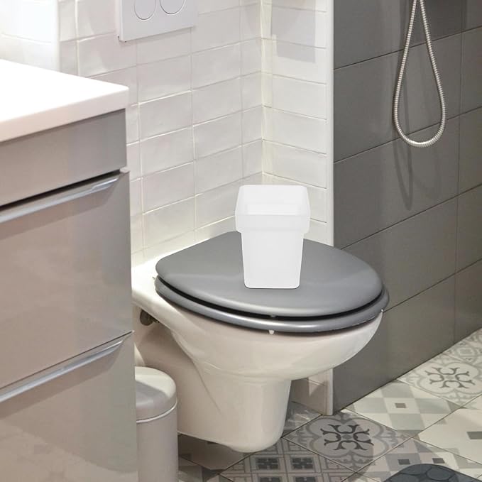 Artibetter Toilet Cleaning Brush Holder Ceramic Matte Square Cup Bathroom Toilet Brush Rack Storage
