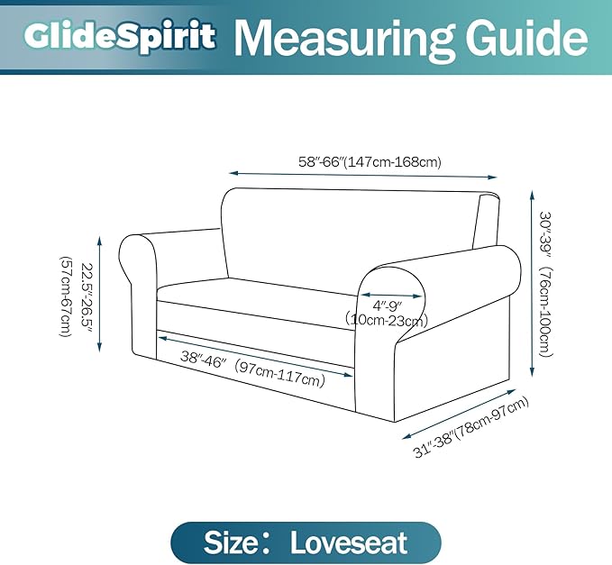 Waterproof Stretch Spandex Loveseat Couch Cover - Non-Slip Soft Sofa Slipcover with Elastic Bottom, Washable Leakproof Furniture Protector for Kids, Pets, Dogs & Cats (Loveseat, Burgundy)