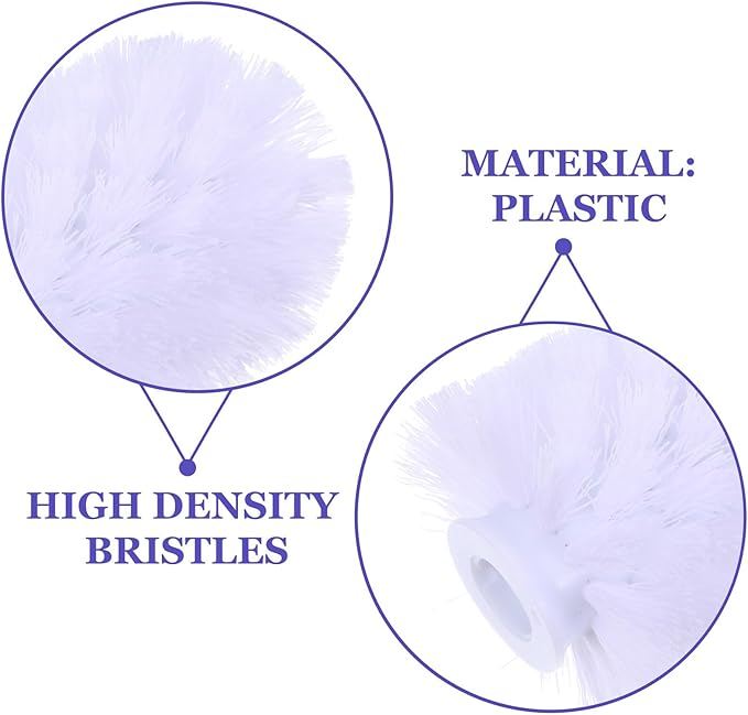 10pcs Toilet Brush Heads Replacement with Stiff Bristles Heavy Duty Plastic Toilet Bowl Cleaning Refills Compatible with Handles for Efficient Bathroom Deep Cleaning
