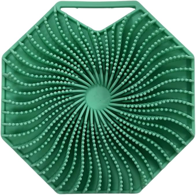 NORTHVIBE Silicone Body Scrubber for Shower, Soft Micro-Bristle Exfoliating Bath Brush, Loofah Alternative, Hand Loop Strap Grip, Quick-Dry Easy-Rinse Platinum-Cured Silicone, Sensitive Skin (Green)