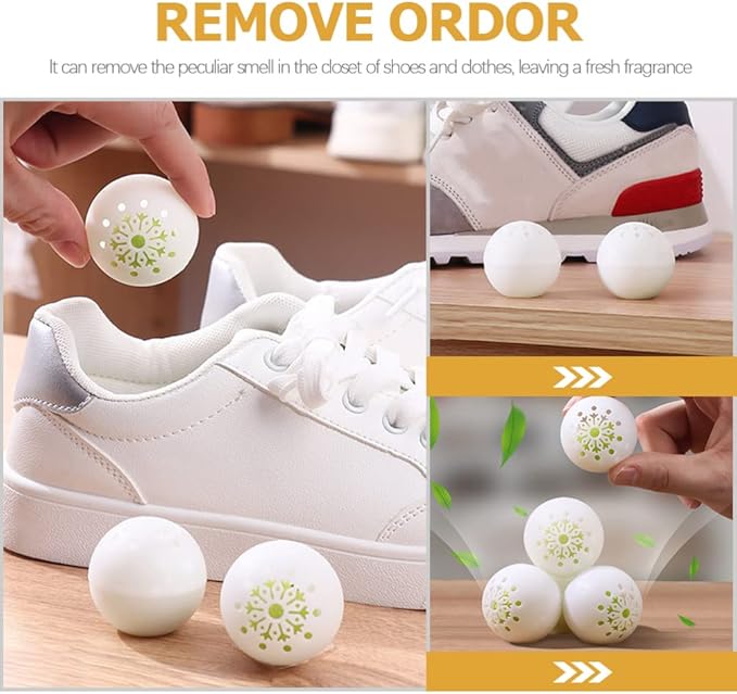BESPORTBLE 18pcs Deodorizer Balls Shoe Cabinet Deodorant Balls Sneaker Air Freshener Gym Bags Lockers Car Sneaker Odor Shoe Deodorizers for Home Office