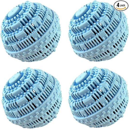 4pcs Laundry Ball - Natural Non-Chemical Detergent Laundry Balls for Washing Machine - Eco Friendly Wash Ball & Detergent Alternative for 2000