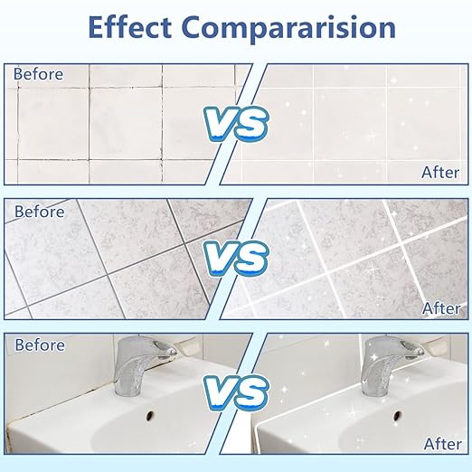 Tile Grout Repair Kit - White Grout Filler, Grout Sealer Fast Drying Grout Repair Kit Restore and Renew Joints Line for Bathroom Shower Kitchen Floor Tile, Waterproof (17.64 oz, White)