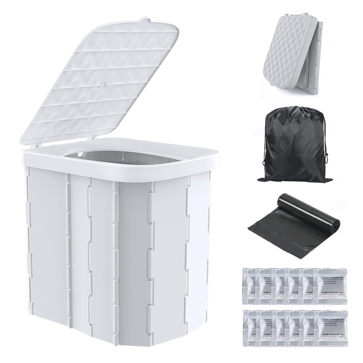 XL Portable Toilet for Adults & Kids, Extra Large Camping Toilet - Image 1