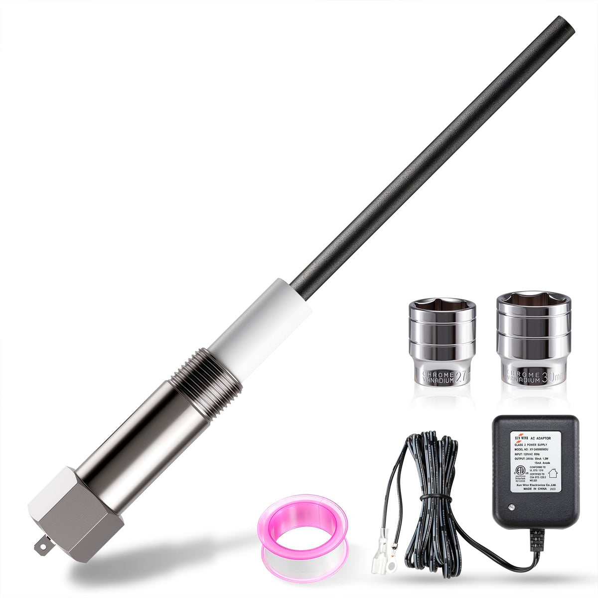 Powered Anode Rod for Water Heater, Titanium, 40-89 Gallon - Image 1