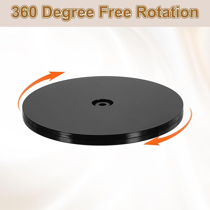 uxcell 1Pack Acrylic Lazy Susan Turntable, 7" Spinner Lazy Susan Turntable Organizer, Acrylic Ball Bearing Rotating Tray for Pantry Spice Rack Decorating, Black