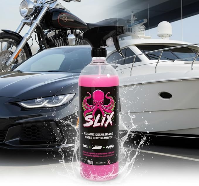 Car and Boat Ceramic Detailing Spray | Hard Water Spot Remover | Surface Cleaner | Car, Boat, Marine ATV/UTV and Motorcycle Wax | Professional Grade Detailer | 32 FL Oz