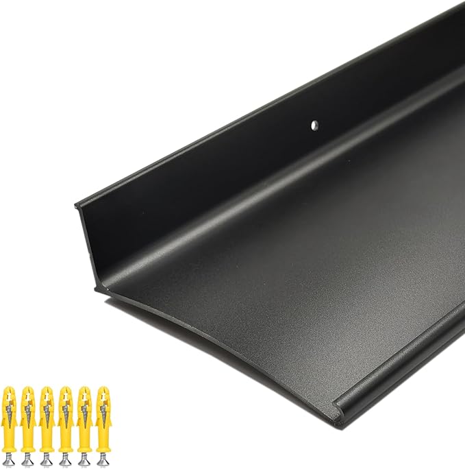 Heavy-Duty 5.12" W 55.1" L Door Rain Drip Guard Overhead,Aluminum Drip Cap for Exterior Doors Window Top,Rain Drip Edge Flashing,Water Deflector,Rain Diverter,Anodized Black 1PCS