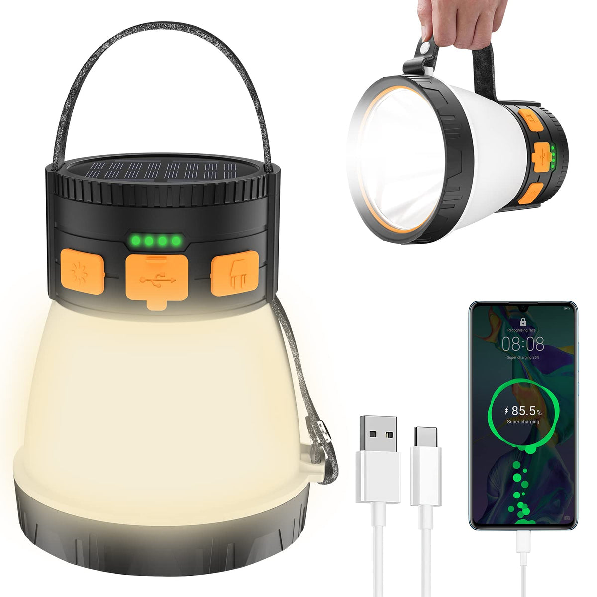 1500LM Camping Lantern Rechargeable, LED Camping Lantern - Image 1