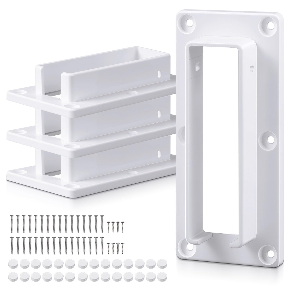 4 Pcs Vinyl Fence Brackets 1.5" X 5.5" External with Screws - Image 1