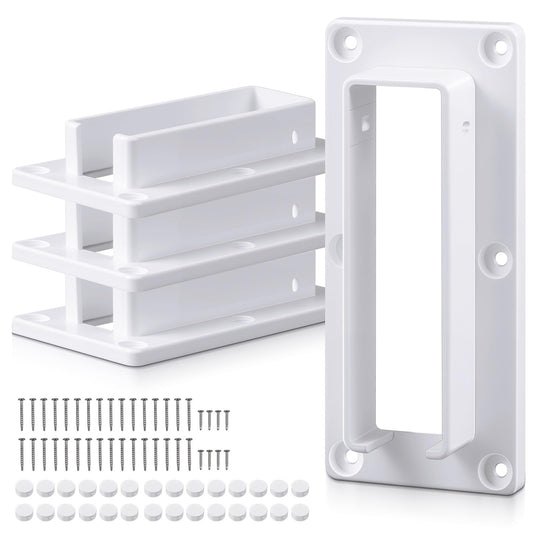4 Pcs Vinyl Fence Brackets 1.5" X 5.5" External with Screws - Image 1
