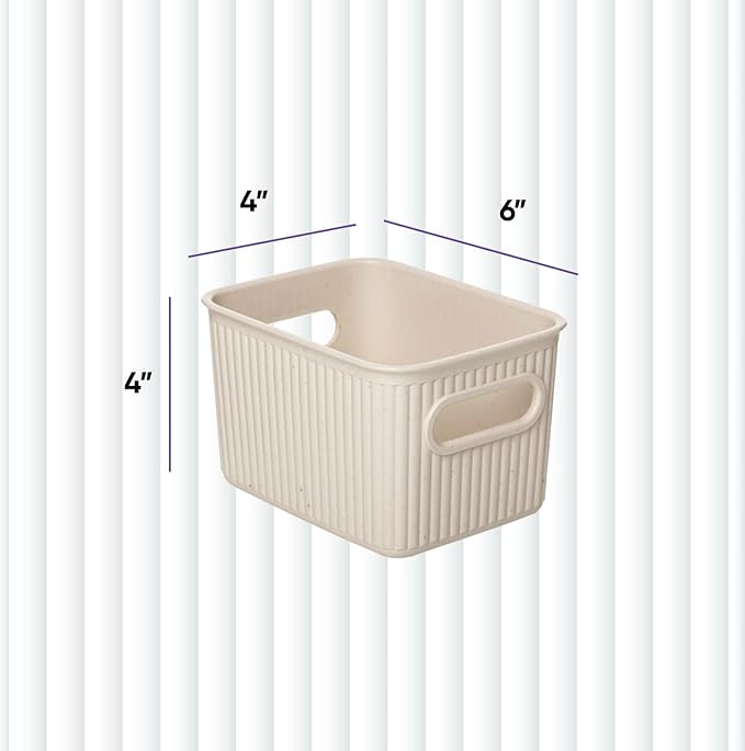 Superio Eco-Friendly Decorative Plastic Storage Bin - Plastic Basket Open Home Storage Organizer Basket, Container Boxes for Organizing Closet Storage Bins for Shelves Drawer Shelf (1.5 Liter)