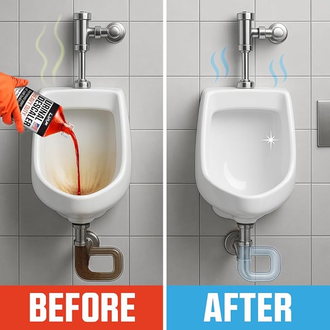 LVAP Heavy Duty Urinal Salt Remover – Made in USA – Commercial Grade Urinal Drain Cleaner & Odor Eliminator. Removes Salt, Calcium, Rust and Scale Build Up. Safe for Plumbing – 32 fl oz