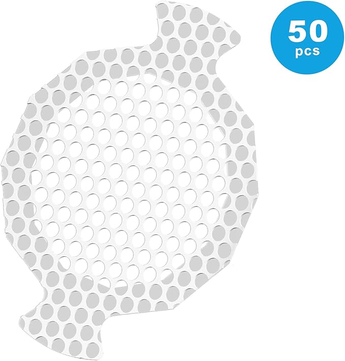 INVIHUG,50 Pack, Disposable Shower Drain Hair Catcher Mesh Stickers,Disposable Hair Drain Catcher. (White)
