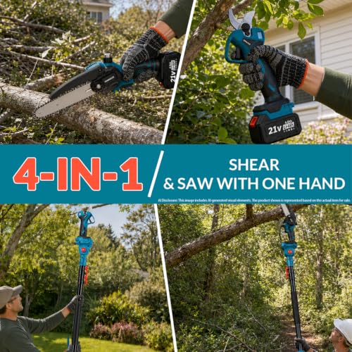 Cordless 4-in-1 Pole Tool, Tree Trimming Tool | Tools & Home Repair - Image 5