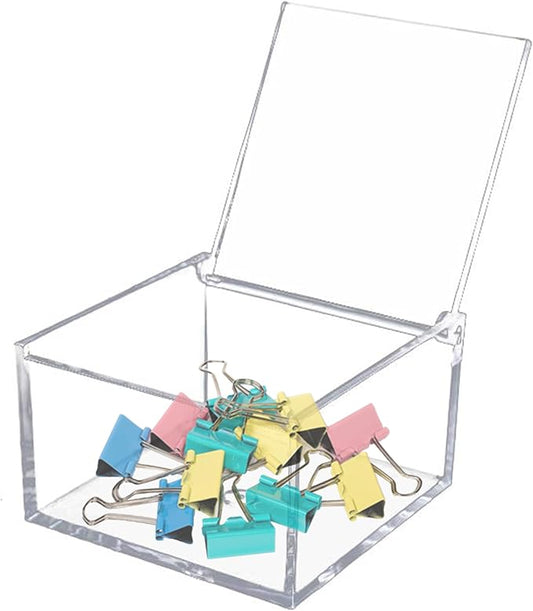 Acrylic Box with Lid Kitchen Storage Stackable Freezer and Fridge Organizer Lidded Bin Clear Display Case Gift Wrap Box with Hinge Lid