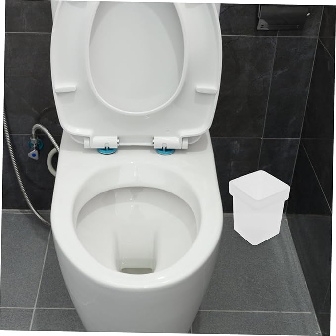 CANIGHT Square Toilet Bowl Brush Holder Cup Frosted Ceramic Bathroom Scrubber Compact Storage for Household Cleaning Suitable for Small Spaces