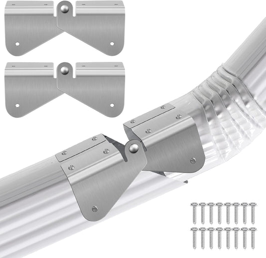 2 Pack Gutter Extension Hinge Stainless Steel Downspout - Image 1
