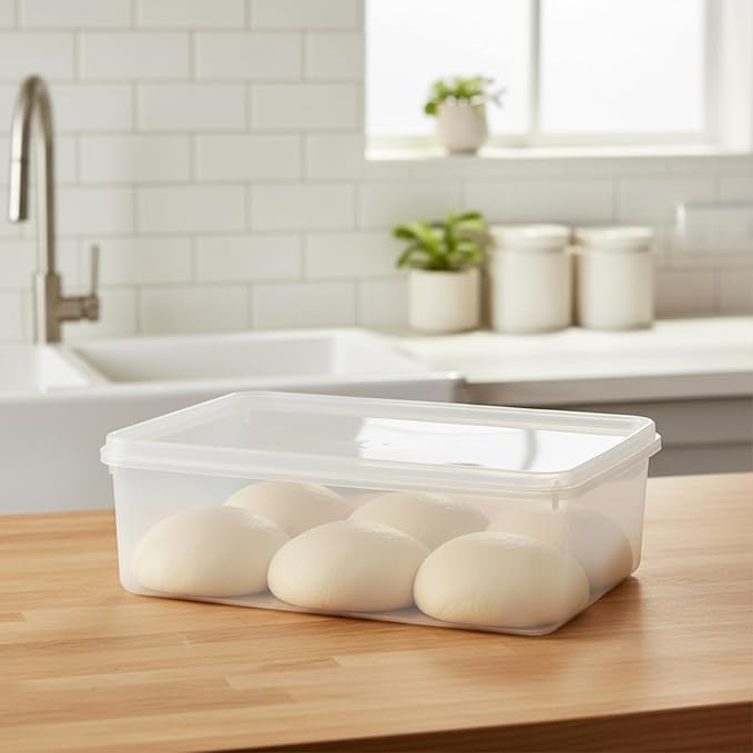 2 Pack pizza dough proofing box, Stackable bread proofing container, sourdough tray, food storage containers with lids, pizza making supplies accessories, BPA Free, 8L Capacity