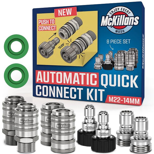 McKillans® 2025 Automatic M22-14mm Pressure Washer Quick Connect - Image 1
