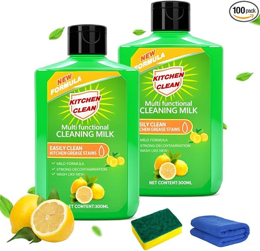 2026 Upgrade Powerful Multifunctional Cleaner, Cleaning Milk House Cleaner, Powerful Concentrated Cleansing Lotion, Multi Functional Effective Cleaning Milk for Household Kitchen and Bathroom (2pcs)