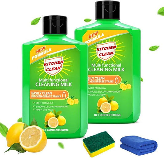 Fliwos Cleaning Milk House Cleaner, 2026 Upgraded Multifunctional Cleaner for Kitchen & Bathroom, Powerful Concentrated Cleansing Lotion, Multi-Purpose Cleaner, Effectively Remove Stains (Green 2Pcs)