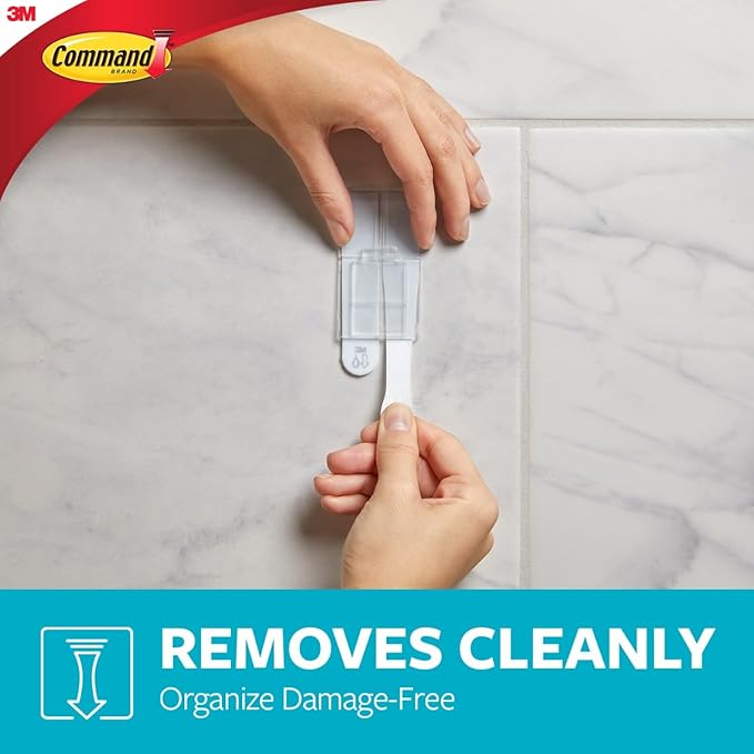 Command Shower Caddy Matte Black with Water Resistant Strips, Bathroom Organizer, Holds up to 6.5 lbs