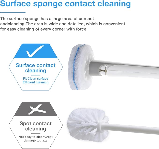 30 Pack Disposable Toilet Brush Refills, Replacement Heads for Disposable Toilet Cleaning System, Hygienic Toilet Bowl Cleaner Refills with Soft Bristles, Compatible with Most Toilet Brush Handles