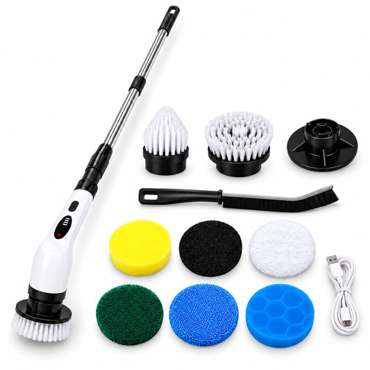 9-in-1 Electric Spin Scrubber with Long Handle, Cordless - Image 1