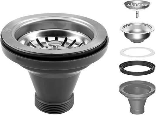 3-1/2'' Kitchen Sink Drain Kit - Stainless Steel Sink Strainer Drain Basket Replacement