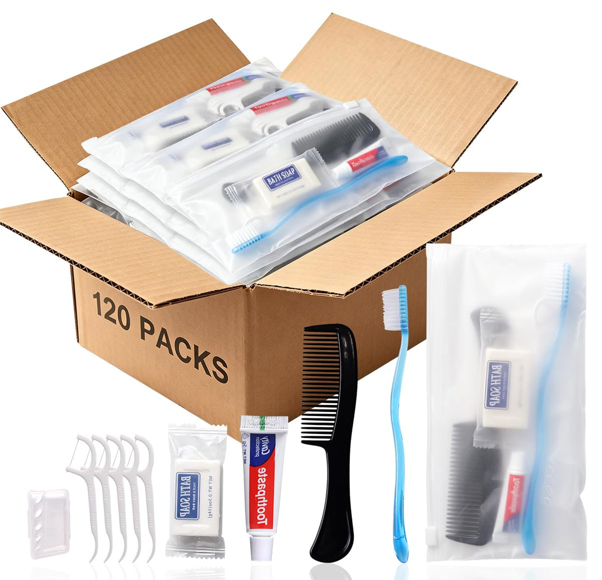 120pack Personal Hygiene Kit Basic Toiletry Kits Homeless - Image 1