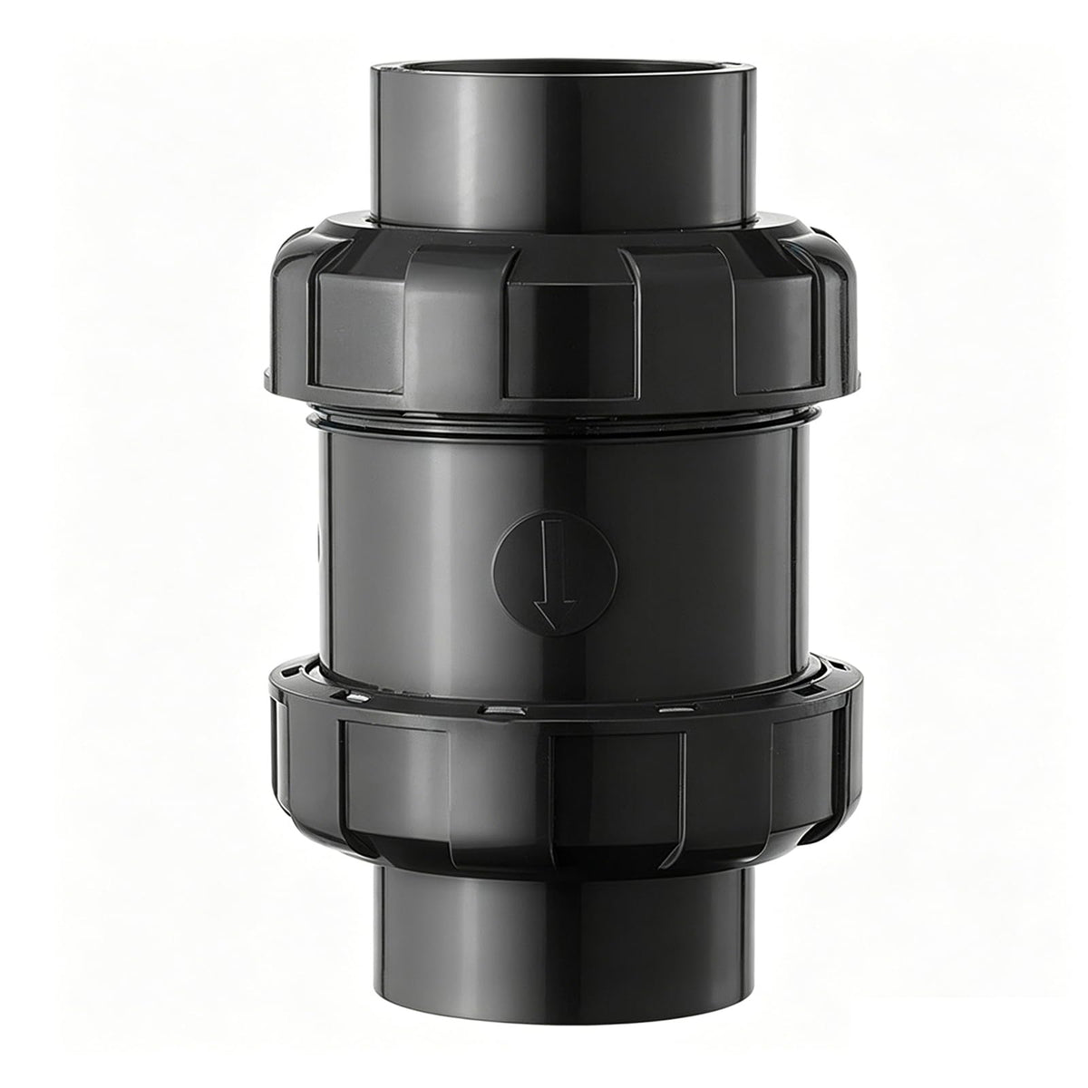 1-1/2" SCH80 PVC True Union Check Valve, Gravity Ball - Image 1